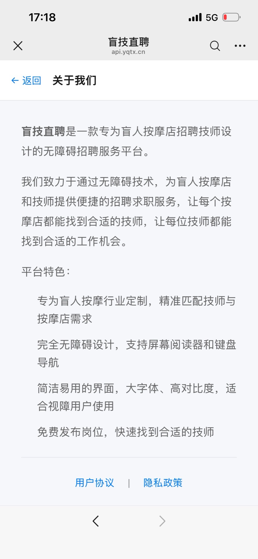 盲技直聘产品介绍截图7：显示设置页面